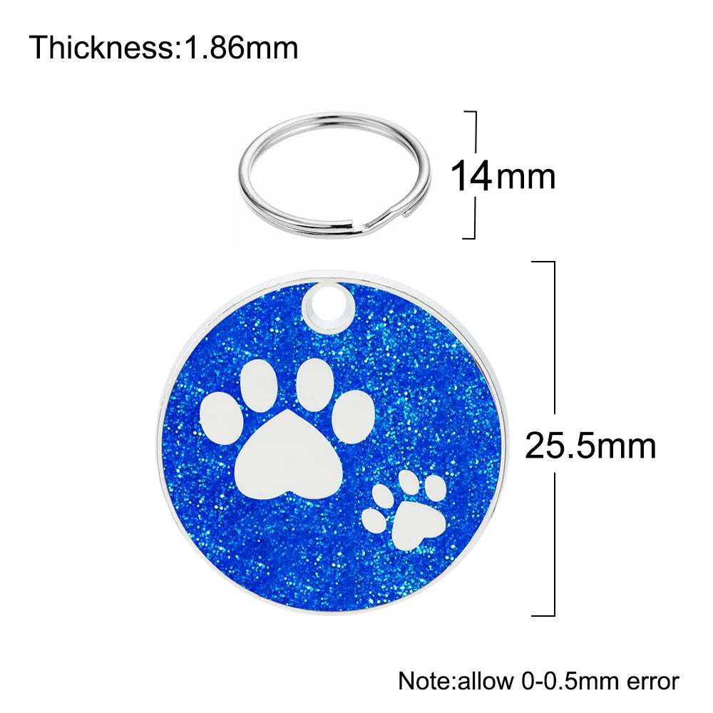 Wholesale 100pcs Shiny Dog Tag Necklace Pendants Personalized Pet ID Tag Engraved Name Number Address Collar MetalPuppy Cat Neck