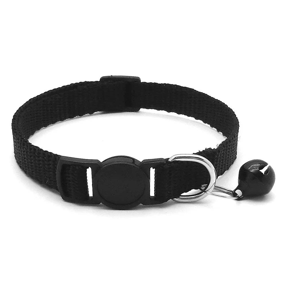 Wholesale 24Pcs Safety Casual Solid Color Neck Strap Fashion Walking Outside Pet Cat Dog Collar With Bell Delicate