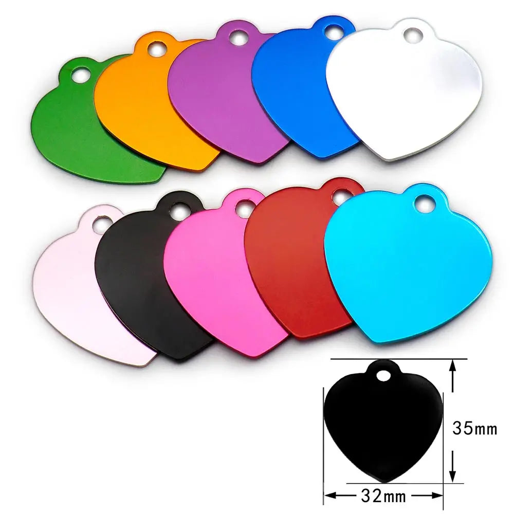 Personalized Random Mix 20pcs Aluminum Pet Dog Tag Nameplate Pedant For Cat Collar Ring Anti-Lost Accessories