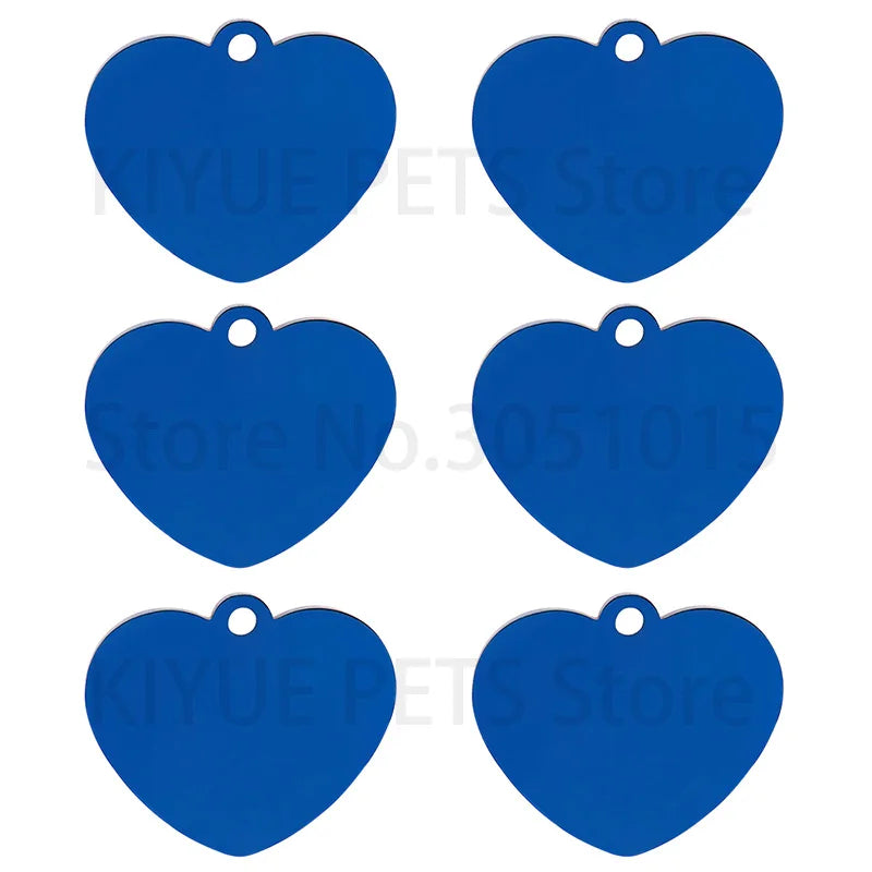 20PCS Heart-shaped Stainless Steel Dog ID Tag Pet Nameplate Pendant Custom Personality Engraved Cat Identity Necklace Accessorie