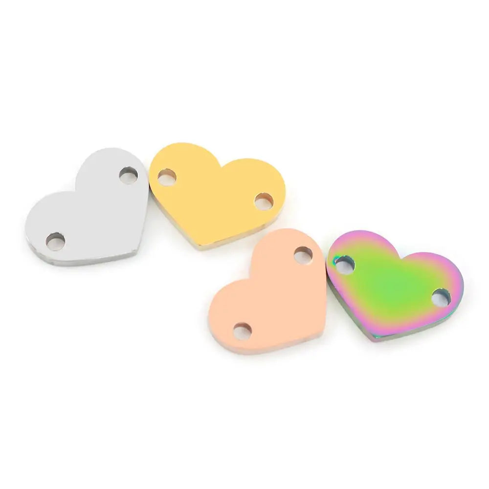 Wholesale 100Pcs Stainless Steel Love Pendants Blank Metal Pet Dog Tag Charms Necklace Bracelets Jewelry Making Accessories