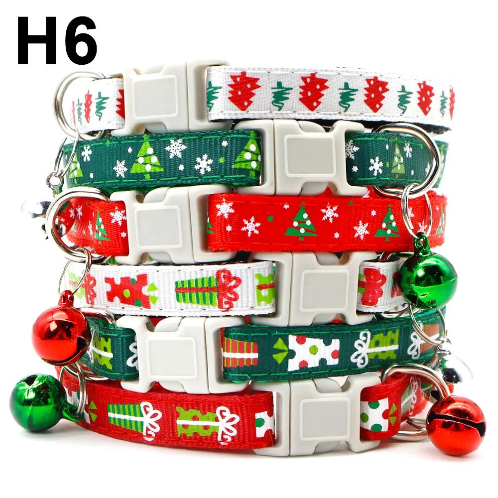 Wholesale 24PCS Christmas Collar Exquisite Festive Dog Neck Strap Fashion Personality Cat Head Covering