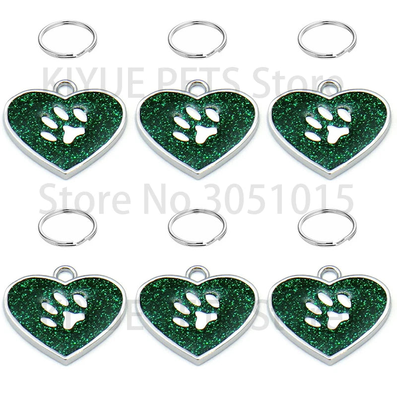 Wholesale 20Pcs Pet Tag Collar Accessories Custom Name Phone Paw Nameplate Personalized Puppy Engraving Necklace DIY Walkoutside