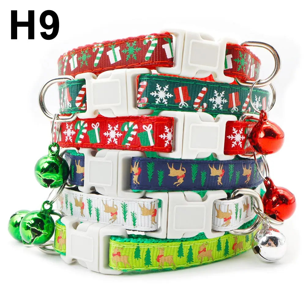 Wholesale 24PCS Christmas Collar Exquisite Festive Dog Neck Strap Fashion Personality Cat Head Covering