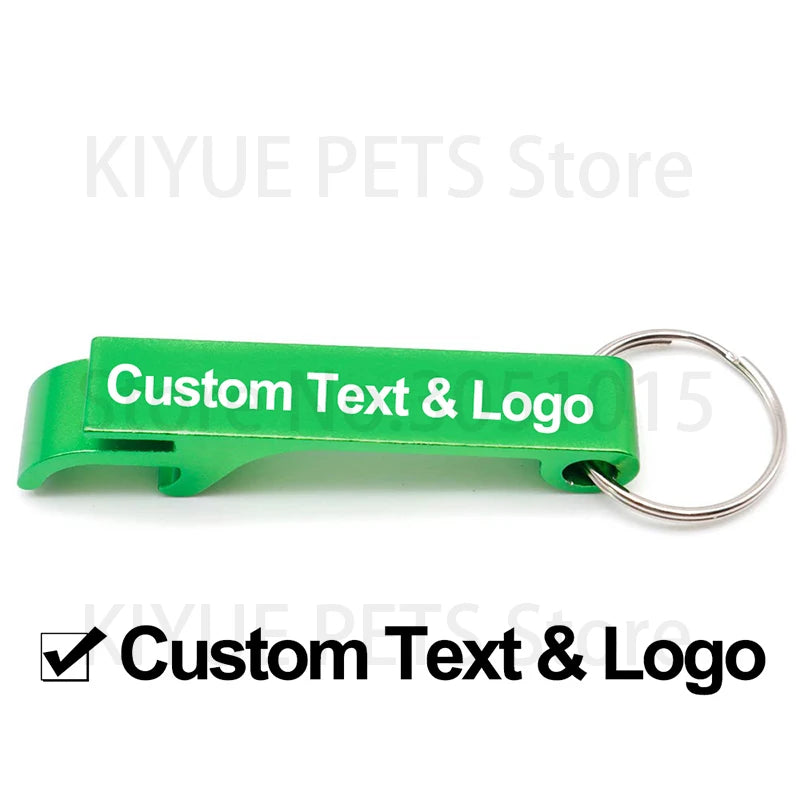 Wholesale 100Pcs Customized Aluminium  Can Opener Key Chain Ring Can Opener Restaurant Promotion Giveaway Logo Wedding Gift