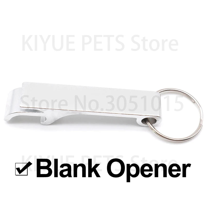 Wholesale 100Pcs Customized Aluminium  Can Opener Key Chain Ring Can Opener Restaurant Promotion Giveaway Logo Wedding Gift