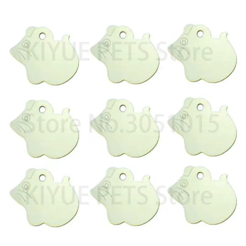 KIYUE 20pc Mouse Shape Personalized Engraving Pet Id Tags Dog Cat Tag Dog Identification Customized Name Address Telephone Text