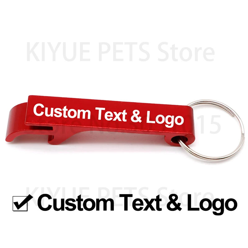 Wholesale 100Pcs Customized Aluminium  Can Opener Key Chain Ring Can Opener Restaurant Promotion Giveaway Logo Wedding Gift