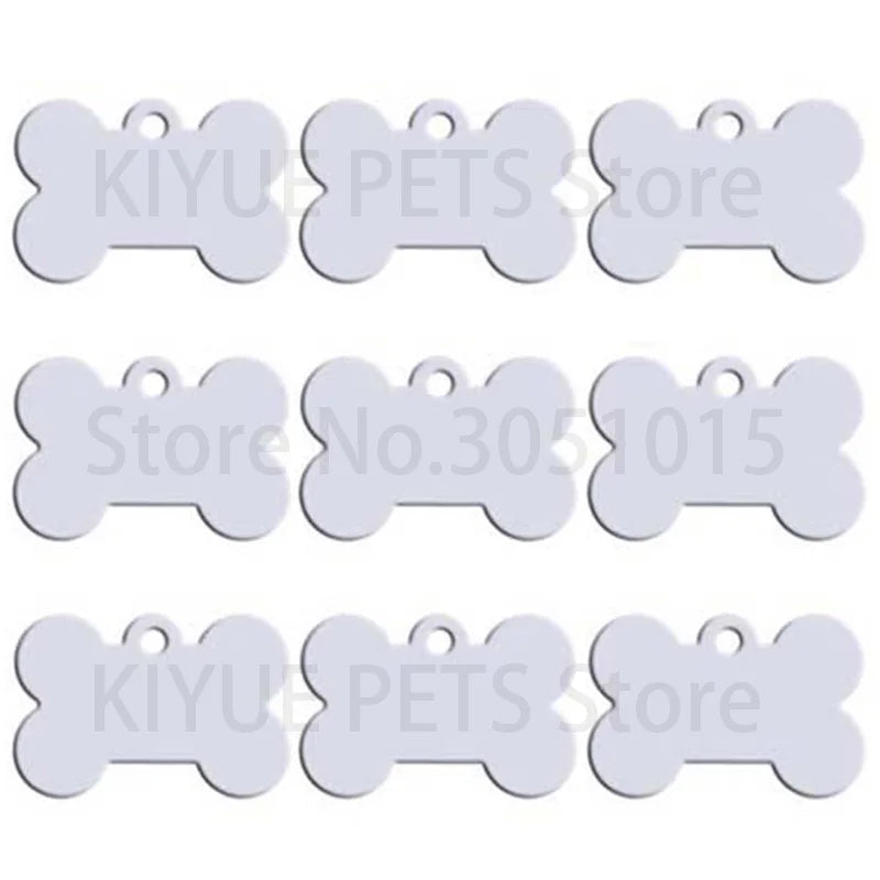 Wholesale 20Pcs Classic Bone Dog ID Tag Pet Tags Custom Anti-Lost Personalized Name Plate Cat Collar Pet Pendant Necklace Chain