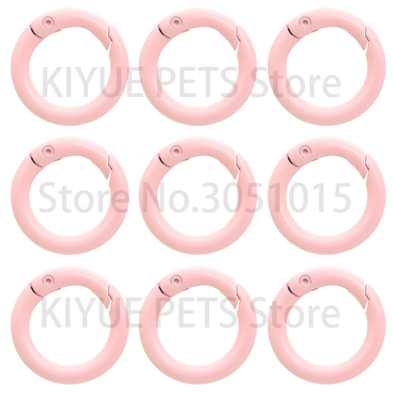 100Pcs Round Carabiner Ring Split Spring Gate Keychain O Ring Chain Jewelry Making Connector Pet Tag Accessories