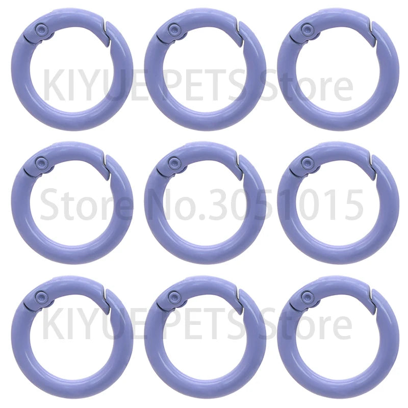 100Pcs Round Carabiner Ring Split Spring Gate Keychain O Ring Chain Jewelry Making Connector Pet Tag Accessories