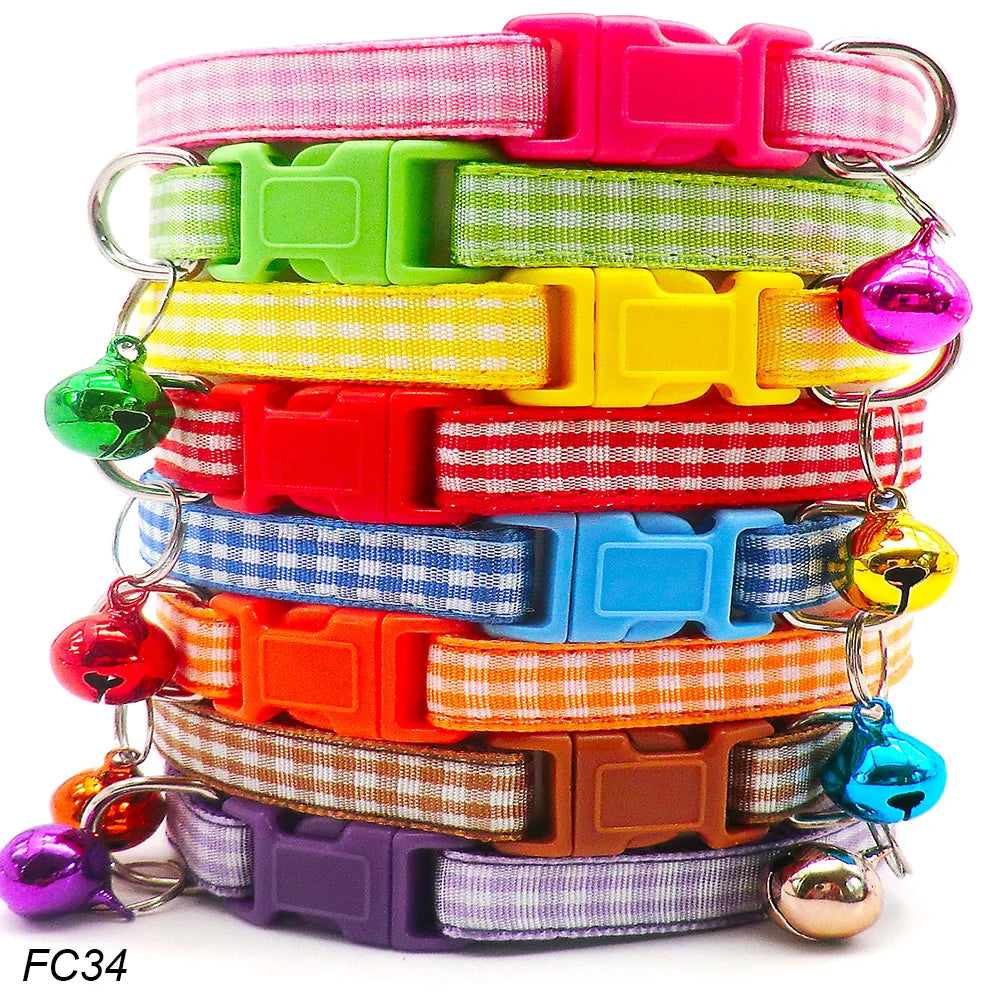 Wholesale 100Pcs Dog Collar With Bell For Dog Adjustable Pet Product Accessories Buckles Cat ID Tag Bow Ties Rabbit Neckties