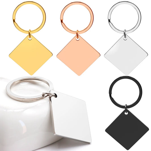 20PCS Anti-lost Square Mirror Stainless Steel Engraved  Pet Tag Puppy Tag Pendant DIY Accessories New Gifts For Pet Owner