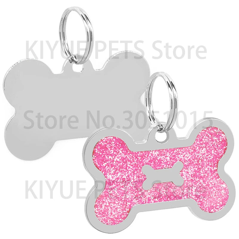 New 20 Pcs Personalized Bone Dog ID Tag Engraved Pet ID Name Puppy Dog Tag Pendant Collar Puppy Collar Dog Pendant Accessories