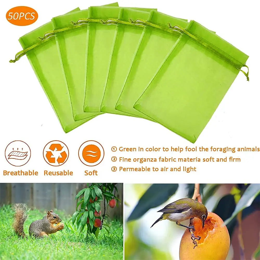 Wholesale Fruit Protection Bags Pest Anti-Bird Garden Netting Strawberry Bags Mesh Grapes Bag Drawstring Planter Grow Bags