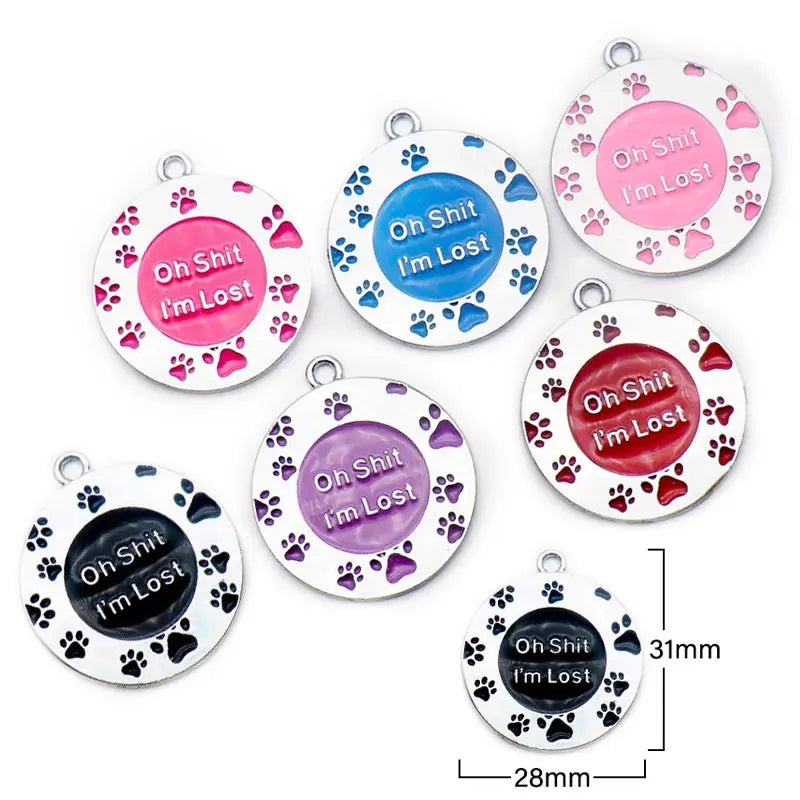 Personalized Custom 100Pcs Blank Pet ID Tag Metal Pendant Jewelry Necklace Nameplate Cat Collar Accessoires