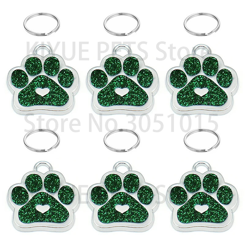 Wholesale 20pcs Dog Tag Engraved Pet Dog Collar Accessories NamePendant Anti-lost Pet Supplies Personalized Metal Key Ring Plate