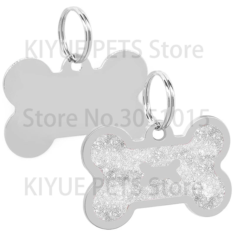 New 20 Pcs Personalized Bone Dog ID Tag Engraved Pet ID Name Puppy Dog Tag Pendant Collar Puppy Collar Dog Pendant Accessories