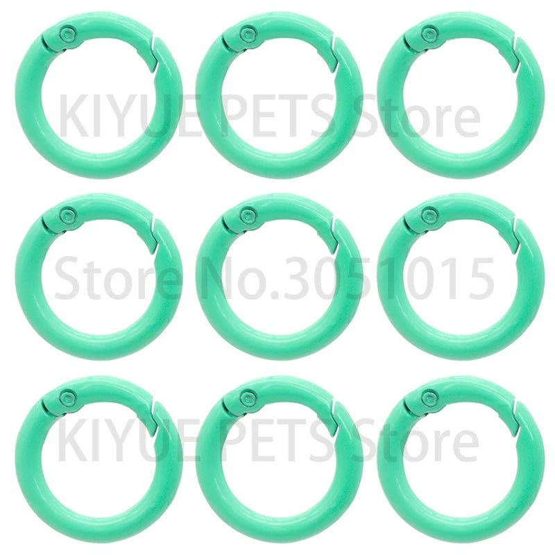 100Pcs Round Carabiner Ring Split Spring Gate Keychain O Ring Chain Jewelry Making Connector Pet Tag Accessories