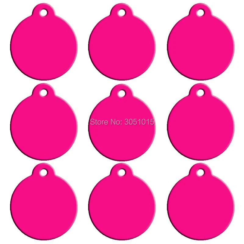 Wholesale 20pcs Pet Dog Cat Tag Id Aluminum Phone Telephone Supplies Alloy Round Shape Charm Keyrings Shop Lable Plate