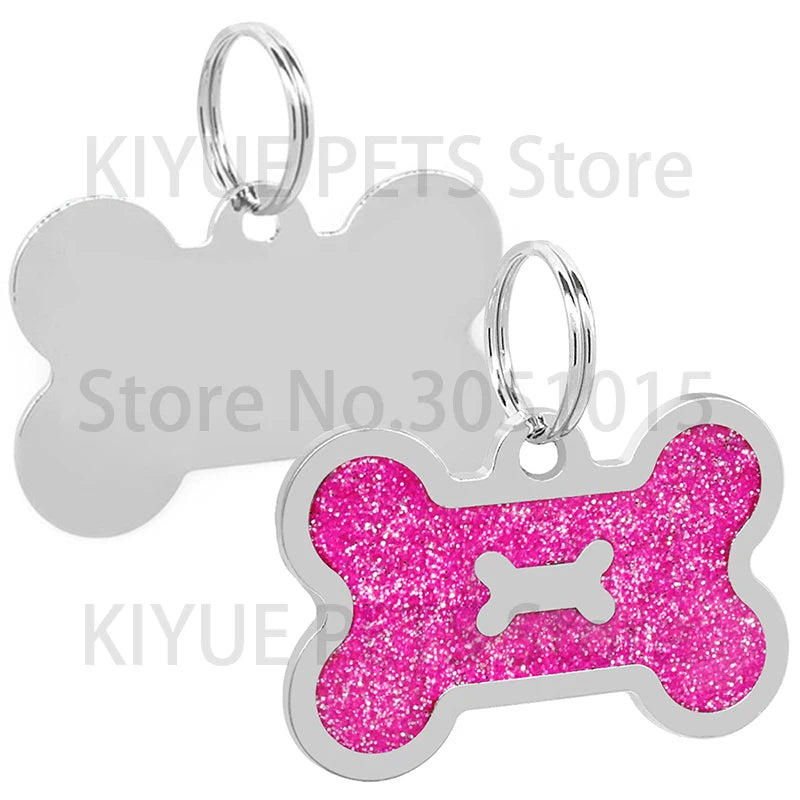 New 20 Pcs Personalized Bone Dog ID Tag Engraved Pet ID Name Puppy Dog Tag Pendant Collar Puppy Collar Dog Pendant Accessories