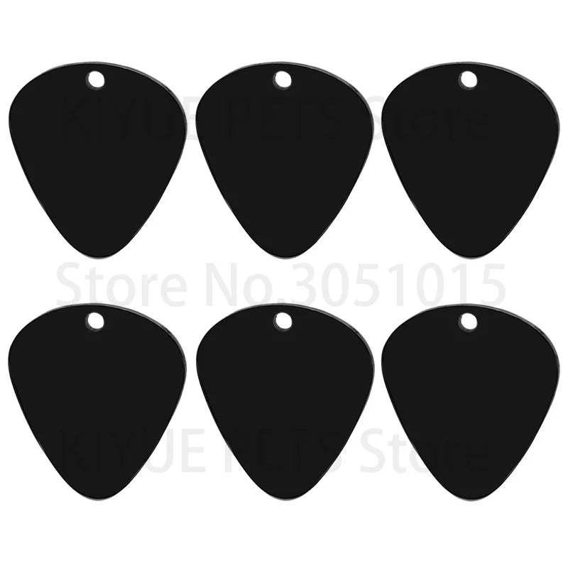 20PCS Dog ID Tag Blank Stainless Steel Personalized Charm Pendant Necklace Guitar Picks Pet Cat Custom Puppy Kitten Collar Acces