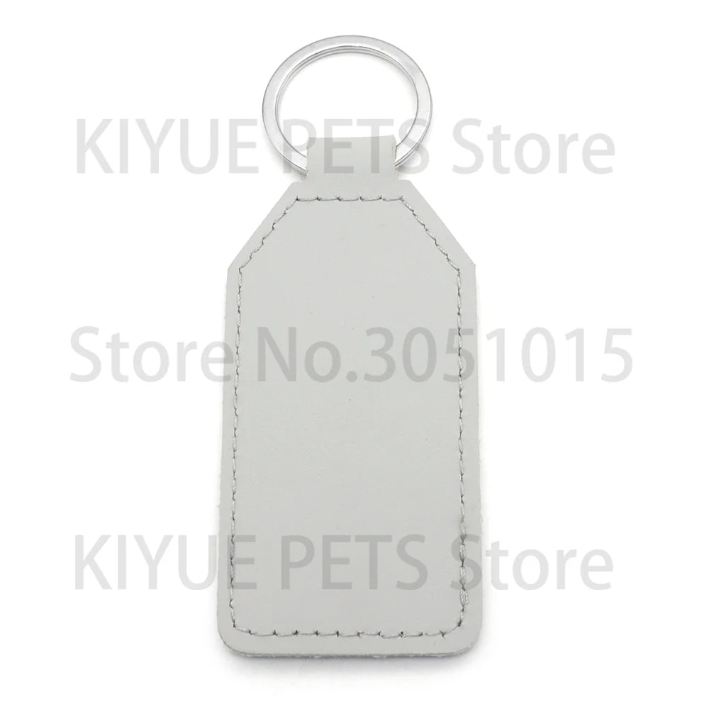 Personalized Blank Leather Tag DIY Laser Engraved Keyrings Pendants Anti-lost Customizable Nameplates Identity Plate