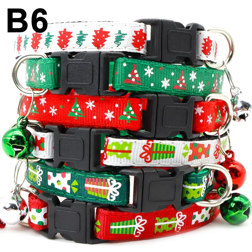 Wholesale 24PCS Christmas Collar Exquisite Festive Dog Neck Strap Fashion Personality Cat Head Covering