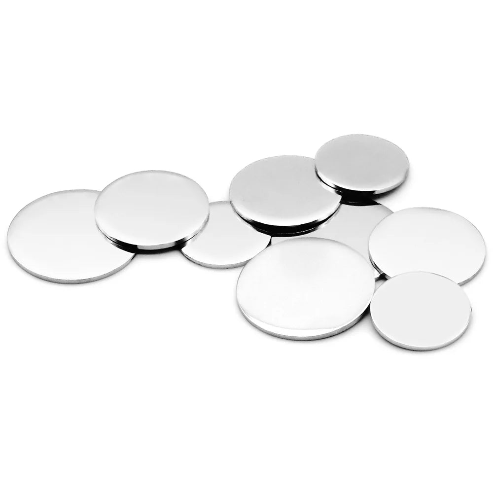 100Pcs Stainless Steel Dog Tag Mirror Polished 25-30-35mm Disc Round PET Plate Cat Pendant Bracelet Necklace DIY Jewelry Charm