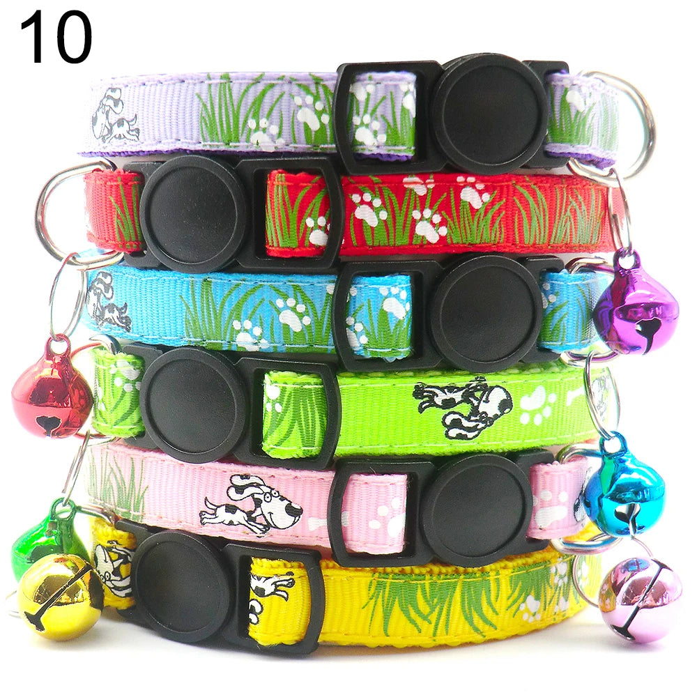 Wholesale 24PCS Oval Clasp Dog And Cat Collar Adjustable Halter Neck With Bell Necklace Personality Charm Accessories