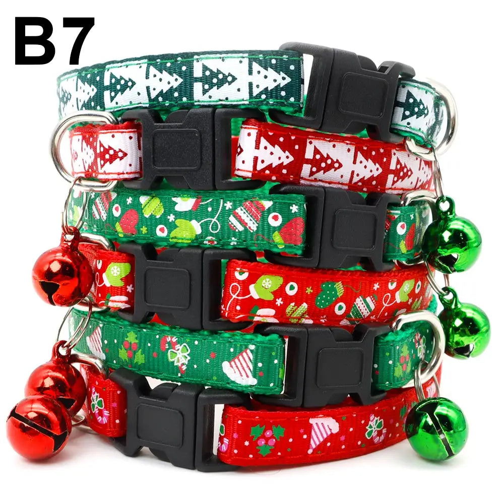 Wholesale 24PCS Christmas Collar Exquisite Festive Dog Neck Strap Fashion Personality Cat Head Covering