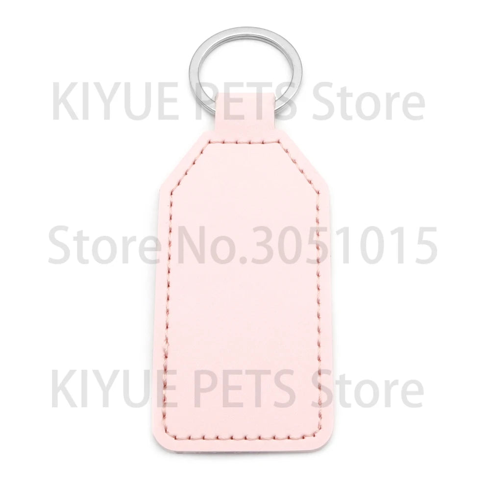 Personalized Blank Leather Tag DIY Laser Engraved Keyrings Pendants Anti-lost Customizable Nameplates Identity Plate