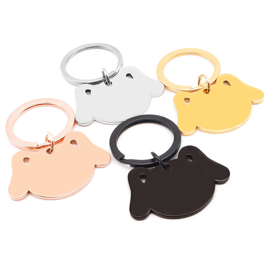 20PCS Pet Dog ID Tag Personalized  Stainless Steel Cat Puppy Collar Accessories Custom Engraved Anti-lost Name DIY Pendant