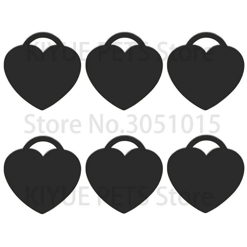 20Pcs Personalized Engraving Customized Dog ID Heart Shape Stainless Steel Tag Keyring Accessories Nameplate Pendant