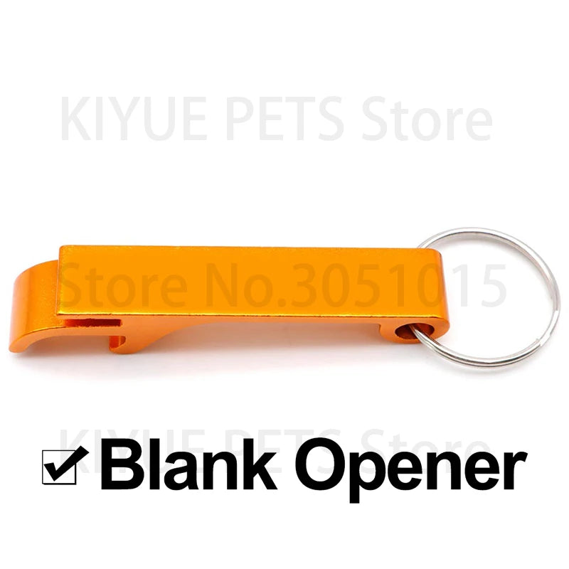 Wholesale 100Pcs Customized Aluminium  Can Opener Key Chain Ring Can Opener Restaurant Promotion Giveaway Logo Wedding Gift