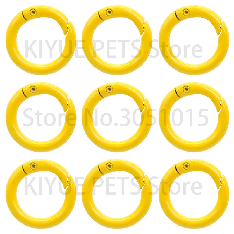 100Pcs Round Carabiner Ring Split Spring Gate Keychain O Ring Chain Jewelry Making Connector Pet Tag Accessories