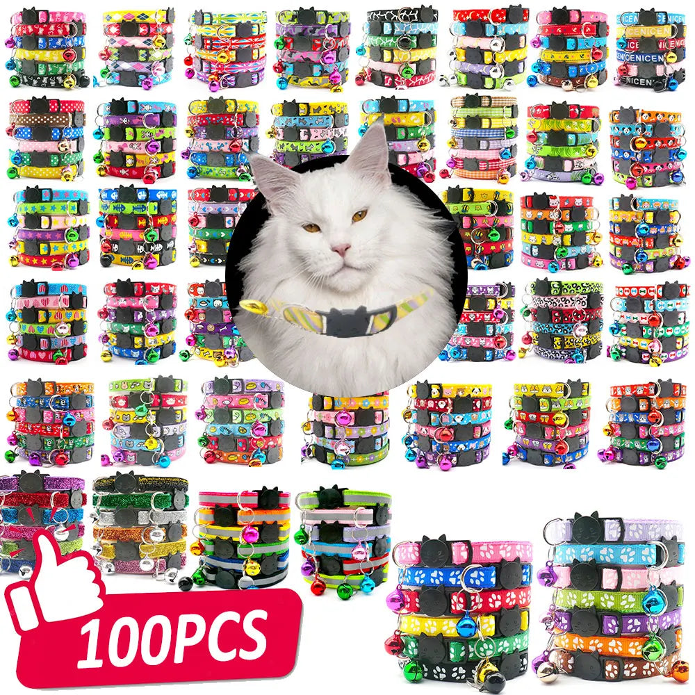 100pcs Adjustable Pet Collars Cute Dog Collars Cat Necklaces Durable Comfortable Animal Accessories Wedding Party Puppy Bowties