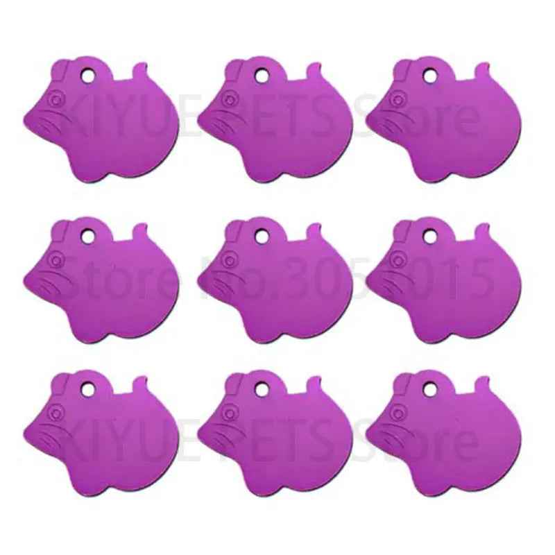 KIYUE 20pc Mouse Shape Personalized Engraving Pet Id Tags Dog Cat Tag Dog Identification Customized Name Address Telephone Text