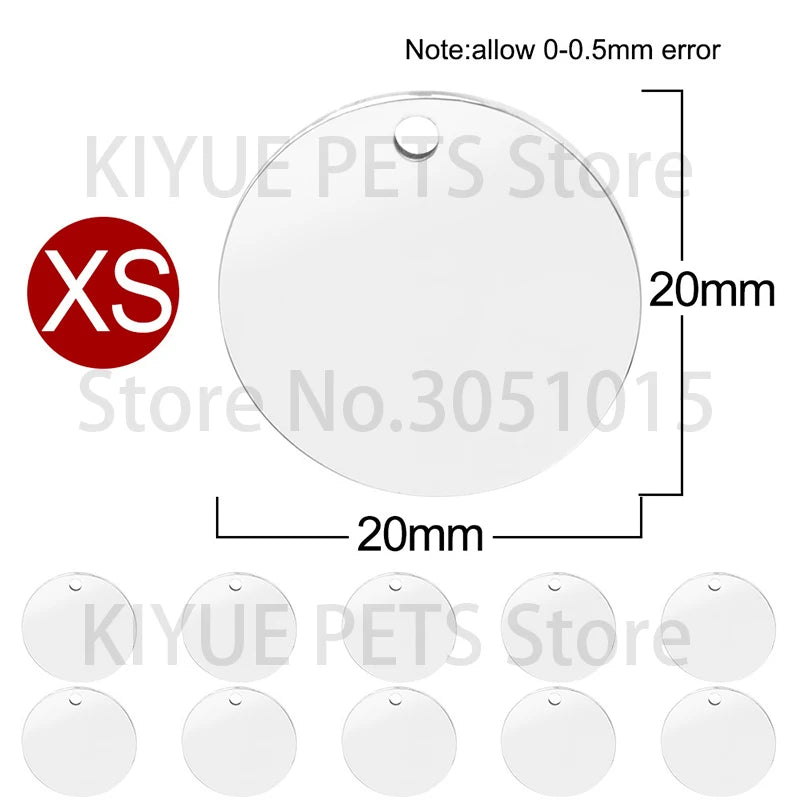 100Pcs Dog Cat ID Tag Engraved Personalized Pet Collar Charm Blank Name Pendant Bone Keyring Necklace Accessory Dropshipping