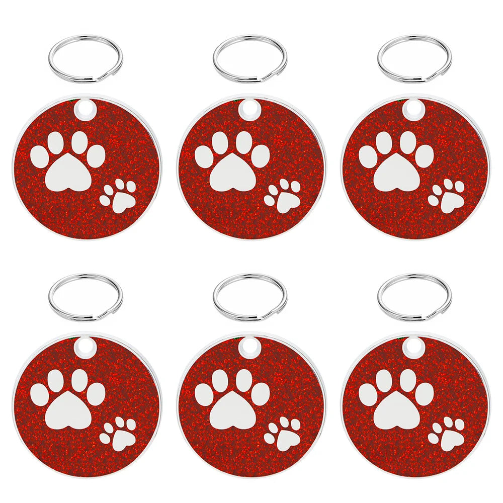 Wholesale 100pcs Shiny Dog Tag Necklace Pendants Personalized Pet ID Tag Engraved Name Number Address Collar MetalPuppy Cat Neck