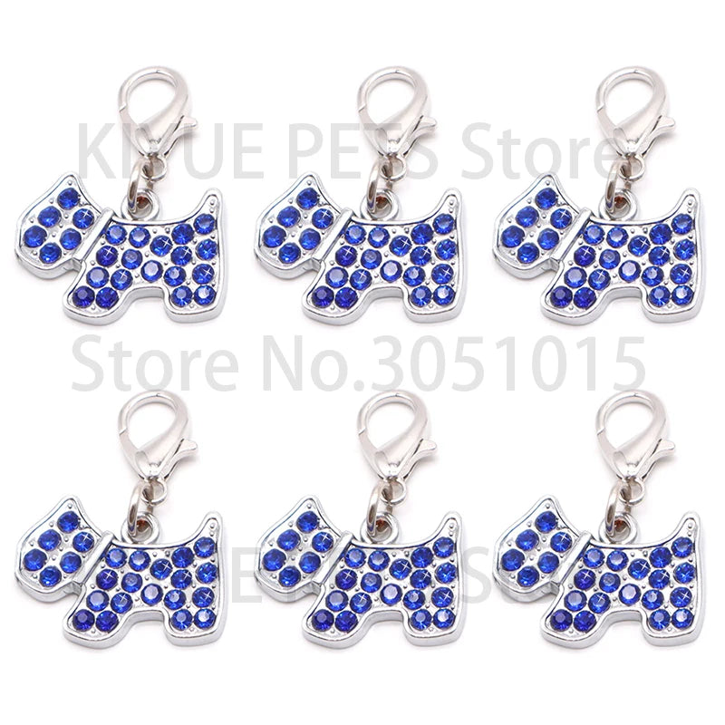 Wholesale 100Pcs Rhinestones Dog Cat Id Tags DIY Personalized Alloy Metal  Plate   Lase Engraving Name and Diamond Telphone NO.