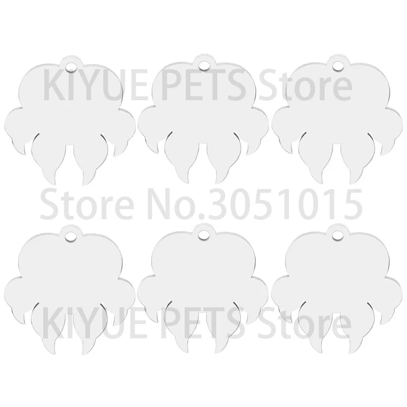 20Pcs/Set Pet Nameplate Personalized Dog Tag ID Stainless Steel Pendant Key Chain Key Ring Keyring Dog Tag Custom