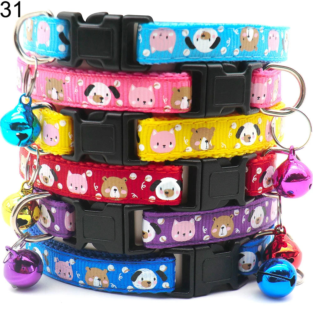 Wholesale 24PCS Cloth Material Pet Necklace Adjustable Halter Neck Strap Personality Bell Breathable Fashion Collar