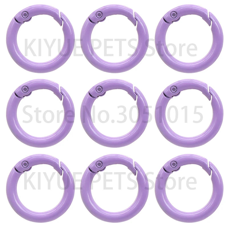 100Pcs Round Carabiner Ring Split Spring Gate Keychain O Ring Chain Jewelry Making Connector Pet Tag Accessories