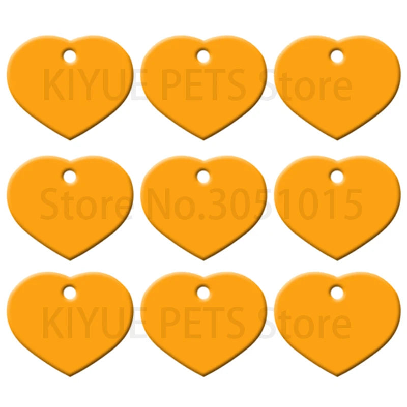 Wholesale 20Pcs Customized Personalized 2 Sides Heart shaped Aluminum Dog Cat Tag Pet Collar Accessories ID Tag Name Telephone