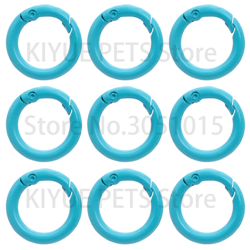 100Pcs Round Carabiner Ring Split Spring Gate Keychain O Ring Chain Jewelry Making Connector Pet Tag Accessories