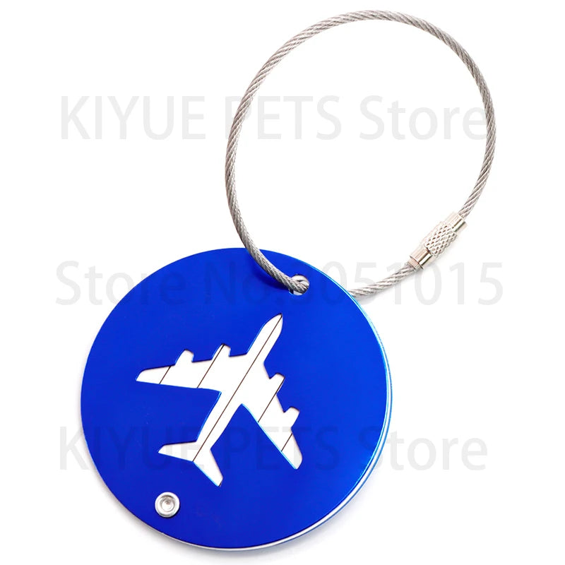 Wholesale 100Pcs Travel Luggage Dog Tags Baggage Name Tags Pet ID Suitcase Label Holder Aluminium Luggage Nameplate Travel Mark