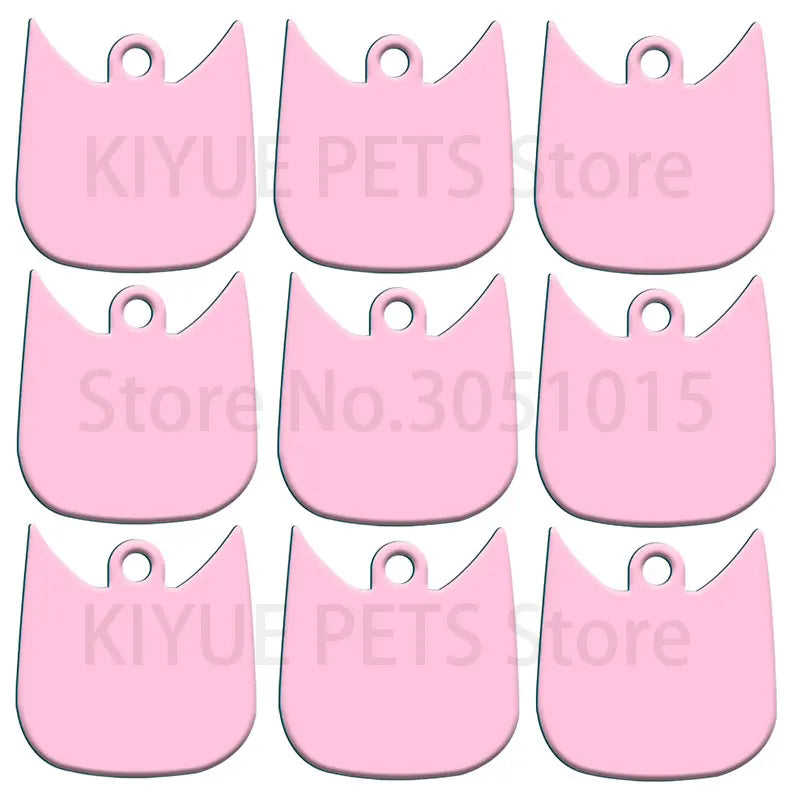 Wholesale 20Pcs Dog ID Tag Cat Shape Aluminum Personalized Blank Name Custom  Engraved Owner Phone Key Ring NO.Plate