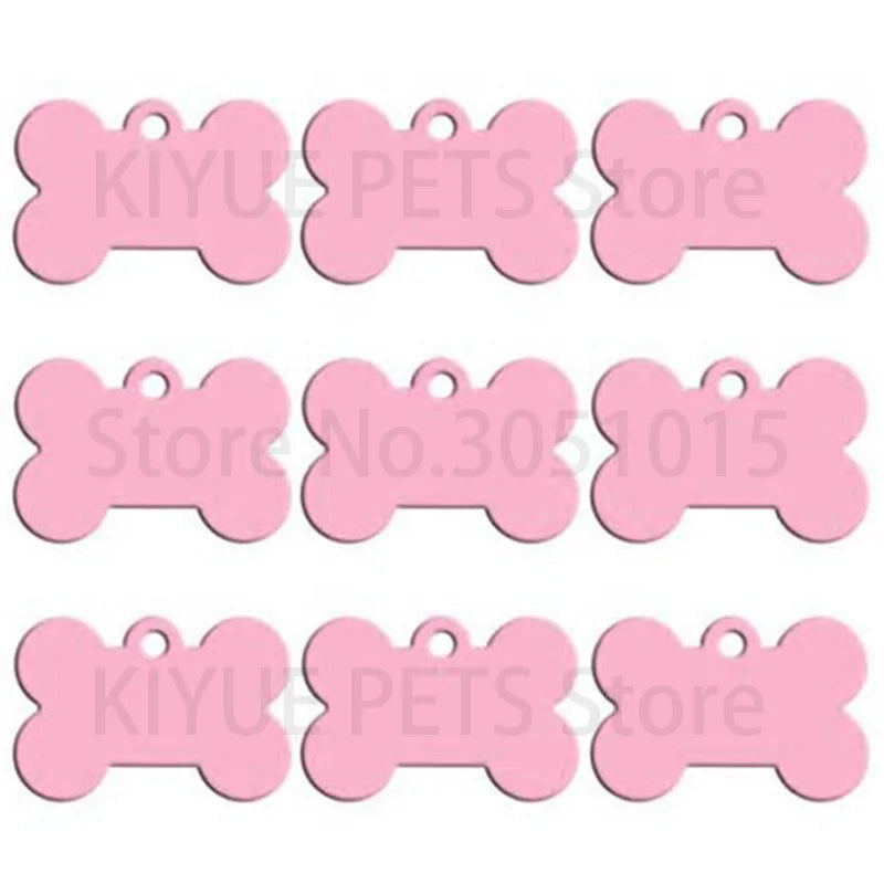 Wholesale 20Pcs Classic Bone Dog ID Tag Pet Tags Custom Anti-Lost Personalized Name Plate Cat Collar Pet Pendant Necklace Chain