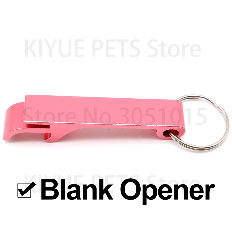 Wholesale 100Pcs Customized Aluminium  Can Opener Key Chain Ring Can Opener Restaurant Promotion Giveaway Logo Wedding Gift